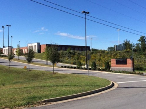 Mortimer Jordan High School entrance and football stadium