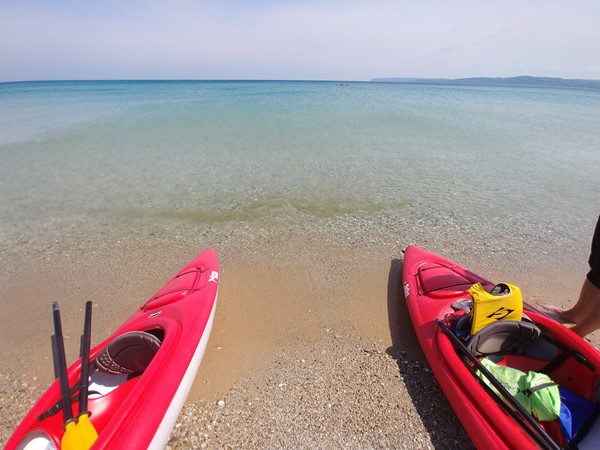 It's a beautiful day to kayak the Lake Michigan shoreline along the Glen Haven beach