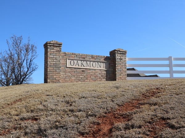 Oakmont entrance located off HWY 62 in Blanchard 