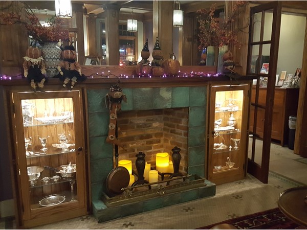 Cozy fireplace in Black Hawk Hotel lobby