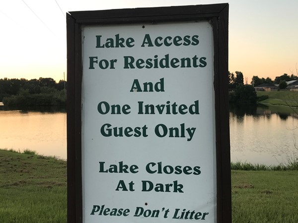Harper Creek lake for residents