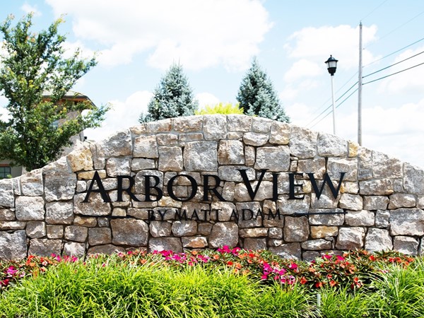 Entry monument for Arbor View - a Matt Adam Community in Johnson County KS