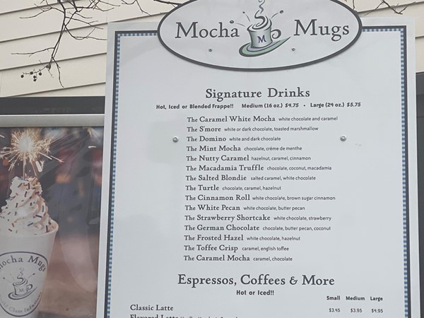 Coffee from Mocha and Mugs for a shopping day 