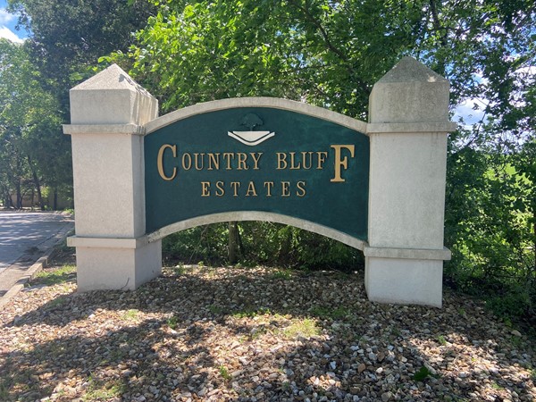Country Bluff Estates neighborhood entrance