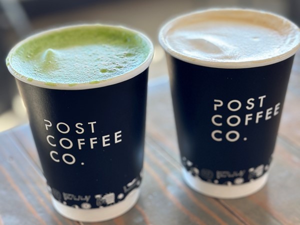 Lee's Summits Post Coffee Co. Matcha & Campfire Latte