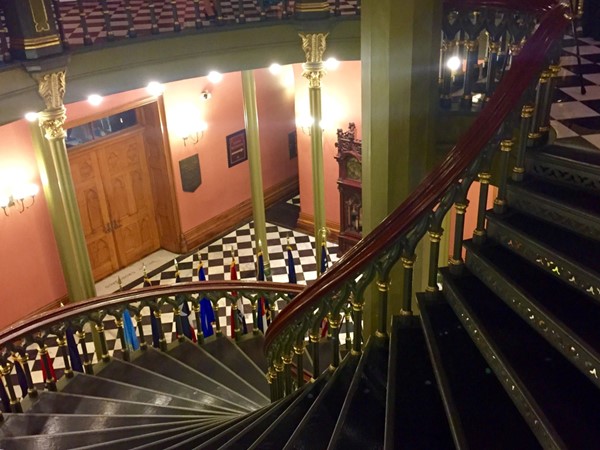 Beautiful stairway in the Old Louisiana State Capitol 