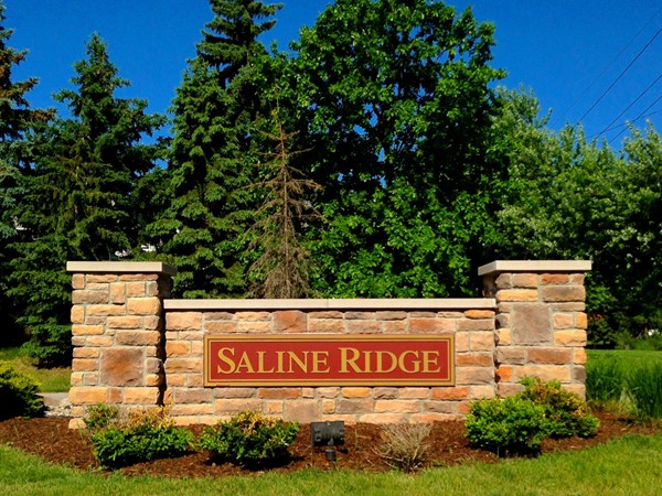 Saline Ridge entrance just off Warner Road 