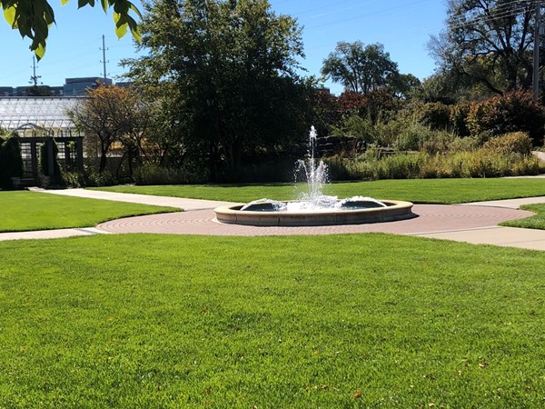 One of the fountains at the Gardens at Kansas State University