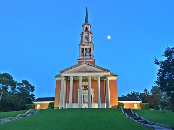 First Baptist Church at nightfall