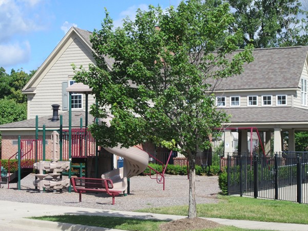 Playground and clubhouse/pool house at Hidden Creek Subdivision in Oceola Township