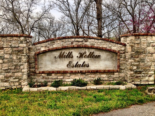 Entrance to beautiful Mills Hollow Estates