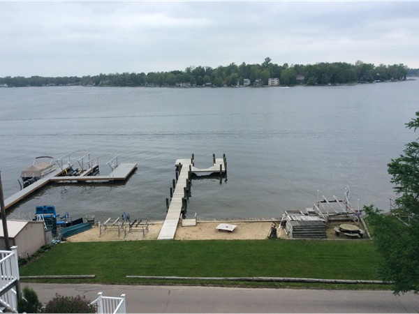Upper view of private dock on Paw Paw Lake