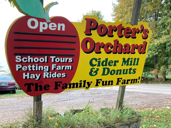 Goodrich has a rural vibe. Porter’s Orchard is a fun family place to visit in the fall