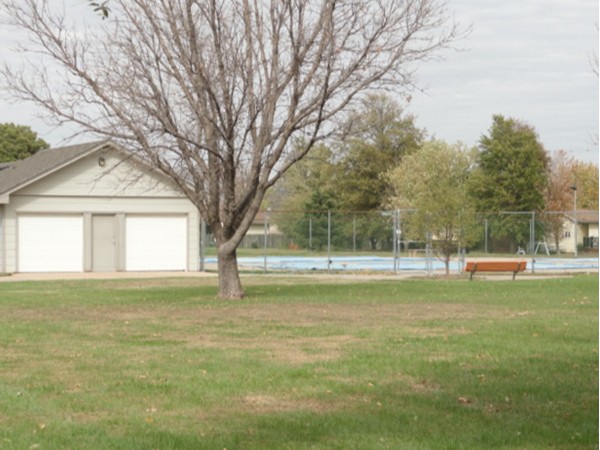 Swimming pool and Clubhouse, currently closed for the season