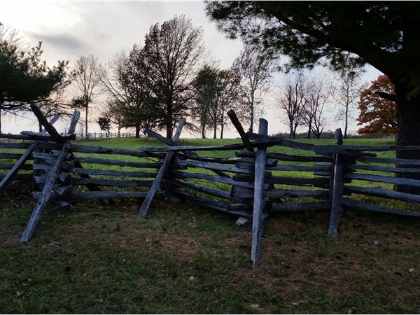 1800's replica of fence lining the main road through Missouri Town 1855, Blue Springs