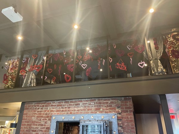 All decked out for Valentine's Day at The Bistro in downtown Parkville. It's so fun!!!