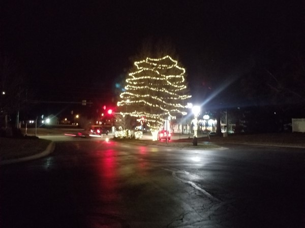 Christmas lights at Foxwood Springs, located in Raymore