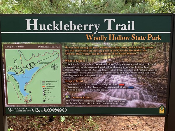 Hiking trails at Woolly Hollow State Park