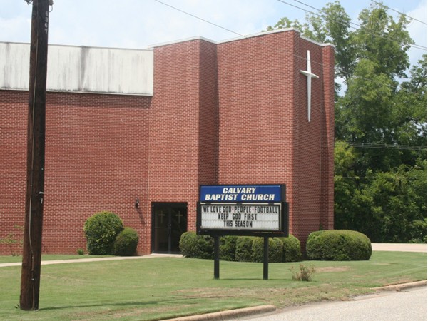 Calvary Baptist Church is located across the street from Wetumpka High School's football fields
