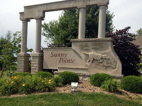 Sunny Pointe subdivision entrance.