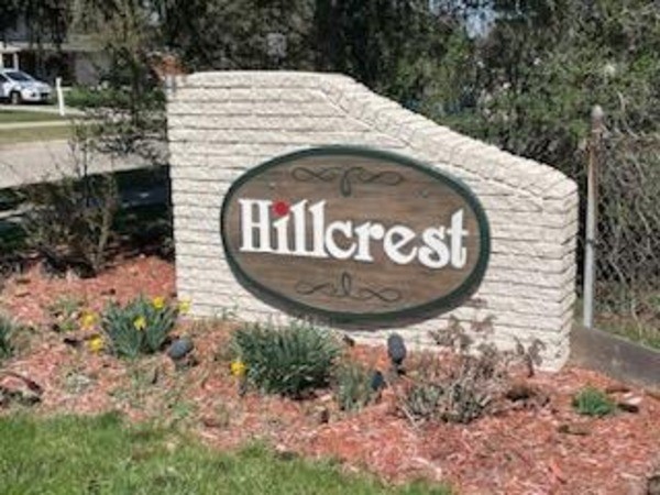  Hillcrest Neighborhood sign, off of Hill Rd