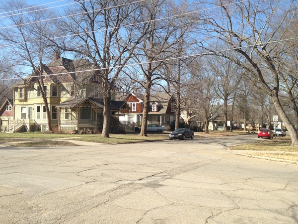 Intersection in Old West Lawrence neighborhood in Lawrence, KS