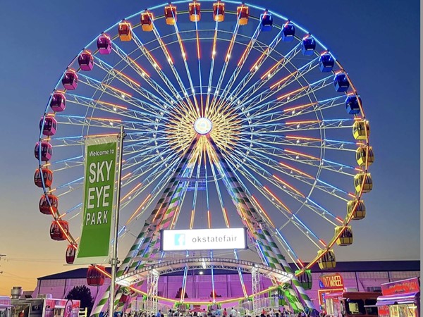 Ferris Wheel at the Oklahoma State Fair - such pretty colors