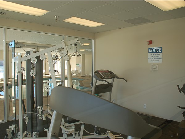 Indoor gym at The Towers