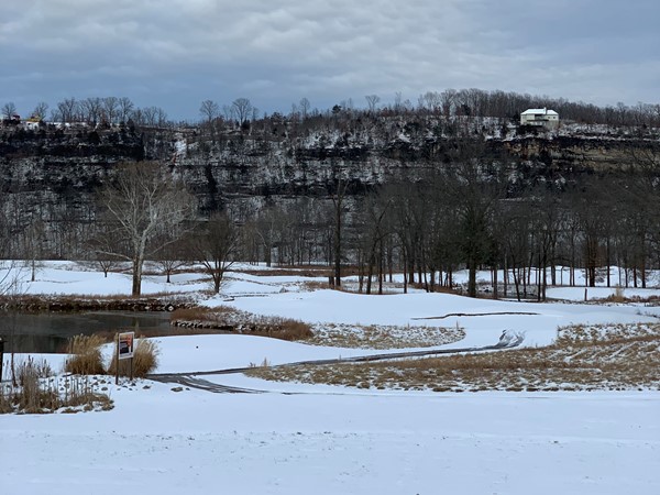 Winter view of bluffs at Osage National Golf Course 