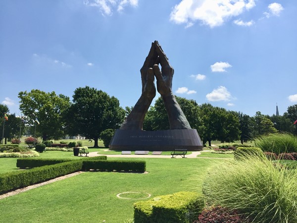Praying hands at Oral Roberts University