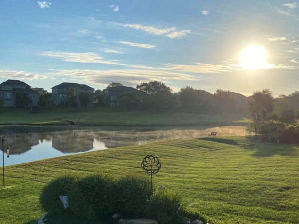 There's nothing more calming than a quiet pond with fog and a golf course