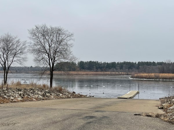 The BIg Woods Lake boat ramp waiting for spring to hit for all those fisherman to enjoy the water
