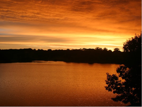Fall sunset on Lake Imhoff community, northeast of California, MO