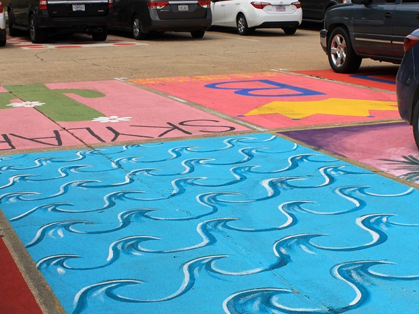 Fun painted personal parking places for the seniors at North Desoto High School