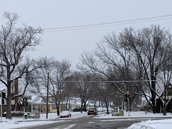 NKC features tree lined streets and terrific city snow removal, making winter enjoyable