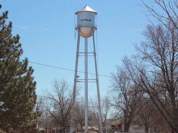 The water tower in Gypsum 