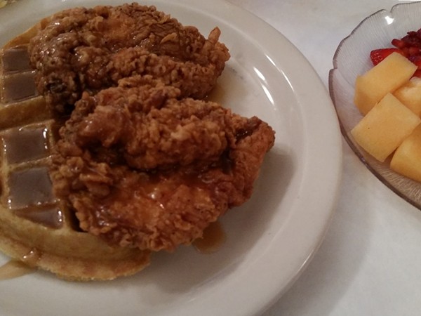 Chicken and waffles brunch special at Mason's