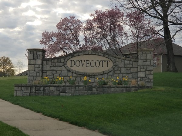 Dovecott entry signage for the subdivision