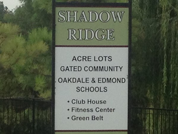 Relevant details of this beautiful addition, Shadow Ridge