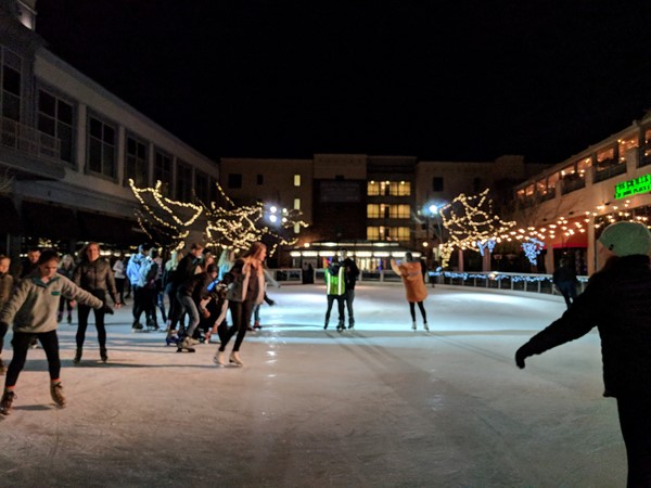 Ice skating at Park Place in Leawood is a fun time