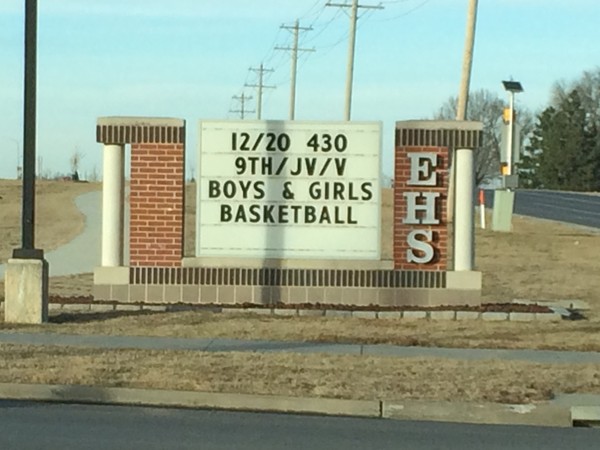 Entry sign at Eudora High School 