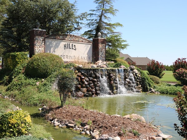 Hill's Whispering Lakes has a water feature with koi fish 