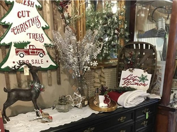 Christmas decorations are starting to come out in my favorite antique stores in Greenwood