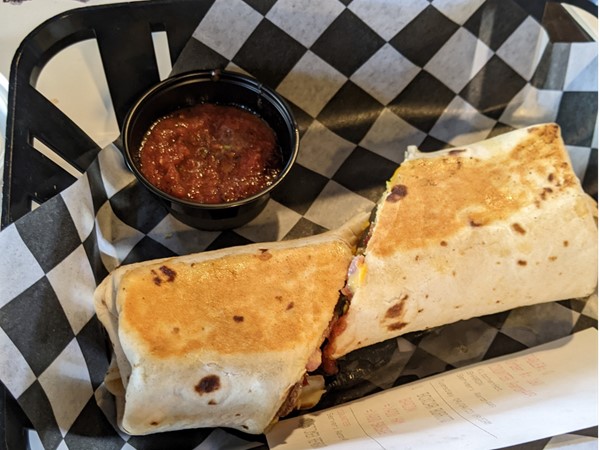 Delicious burrito!!! Kamp's 1910 cafe is  less than 30 minutes from Wilshire Ridge 