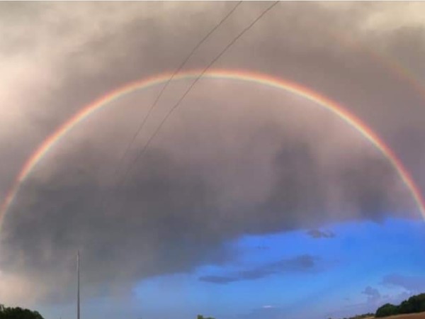 Double rainbow after storms rolled through 
