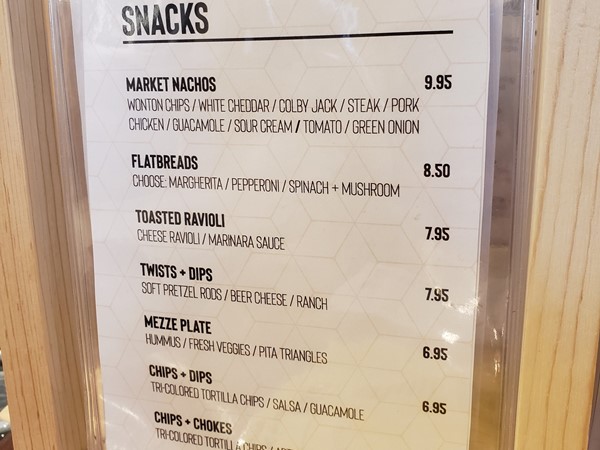 You will find a great Snacks menu at Corner Market