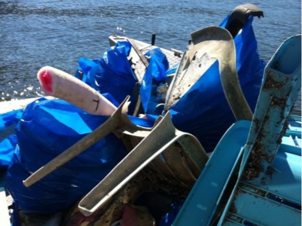 Trash collected during shore cleanup