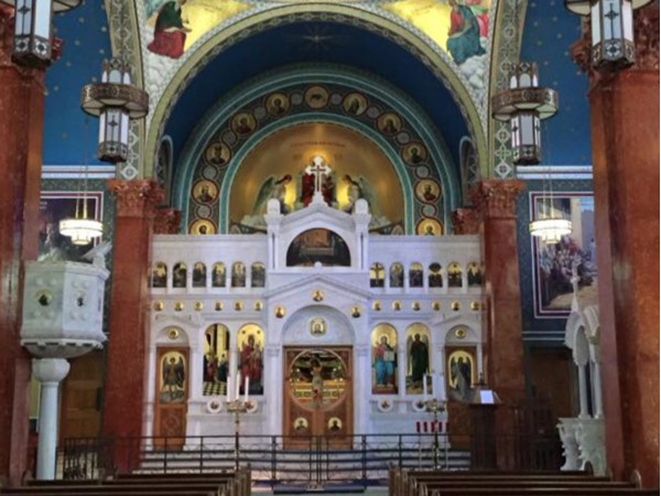 Malbis Memorial Church has many intricate mosaics and paintings