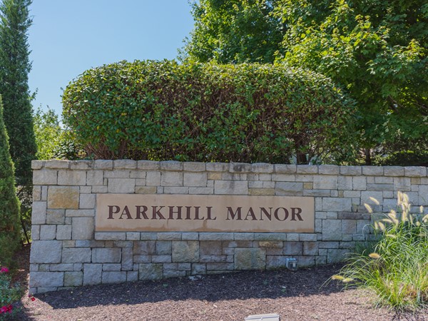 Parkhill Manor neighborhood entry monument 