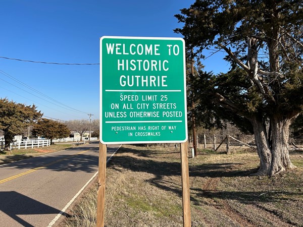 One of many Historical Guthrie signs. Make sure you visit the unique shops in downtown Guthrie